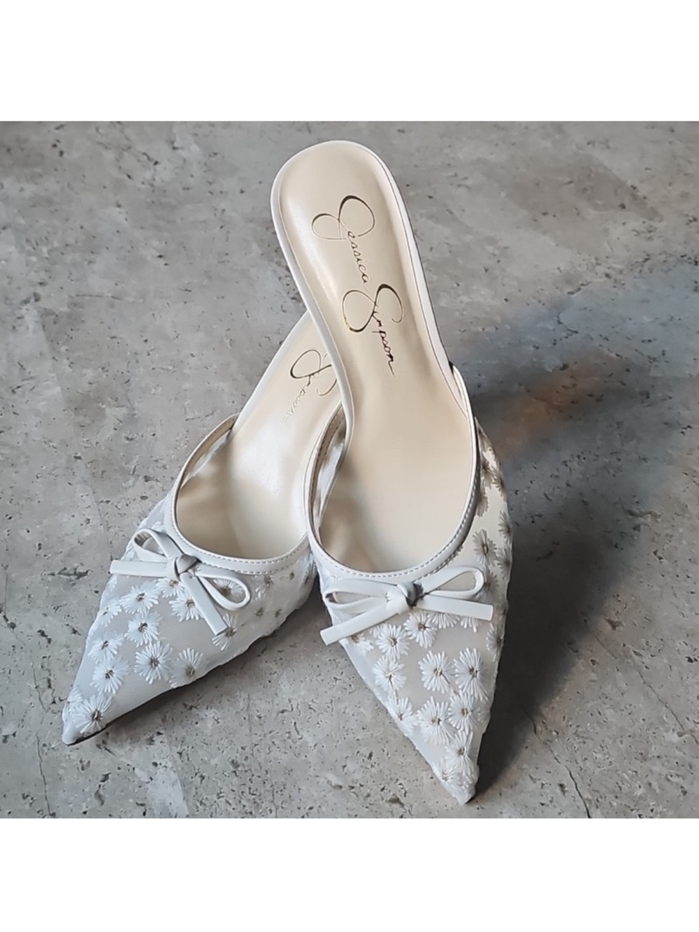 Jessica Simpson "Dolly" Daisy Mesh Mule Heel, size 6.5 NWT